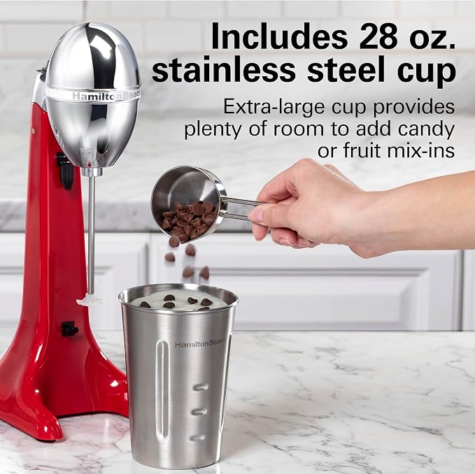 Hamilton Beach DrinkMaster Electric Drink Mixer, Retro Milkshake Maker & Milk - Image 3