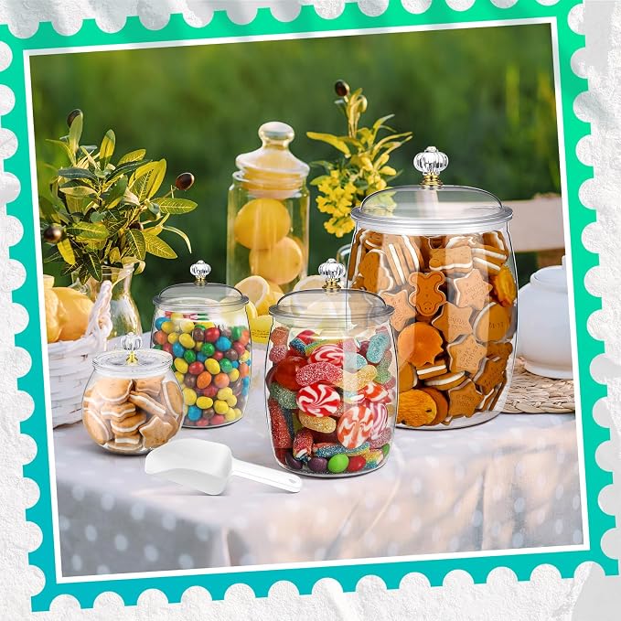 Nuogo 4 Pcs Plastic Candy and Cookie Jars - Image 3