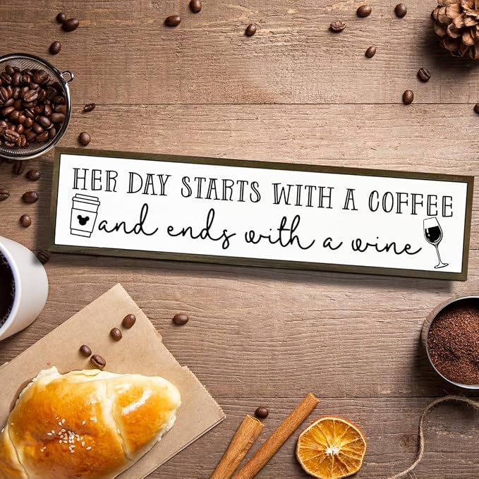Coffee Wood Signs, Farmhouse Home Kitchen Decor, Rustic Coffees Bar Decors - Image 4