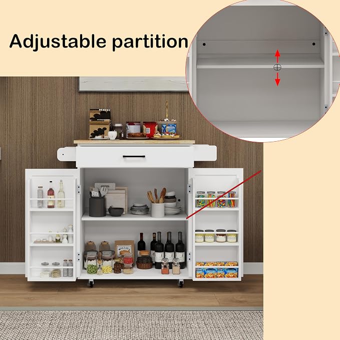 Small Kitchen Island on Wheels - Image 4