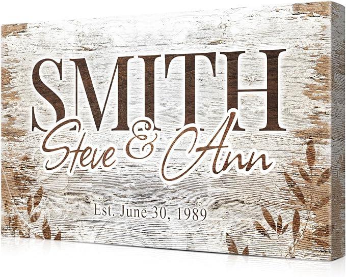 IPIC - Personalized Name Wall Art Canvas, Custom Last Name Home Sign by IPIC