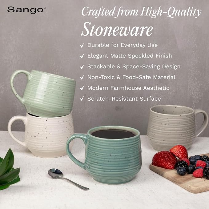 Sango Siterra Artist's Blend 17 oz. Stoneware Mug Set- Service - Image 3