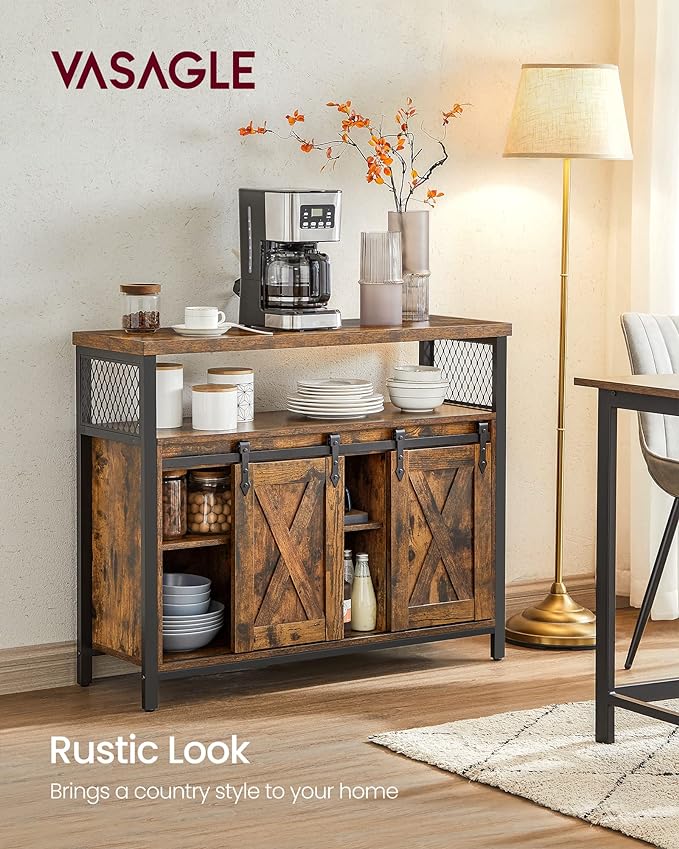 VASAGLE Buffet Cabinet, Coffee Bar Storage Cabinet, Sideboard - Image 4
