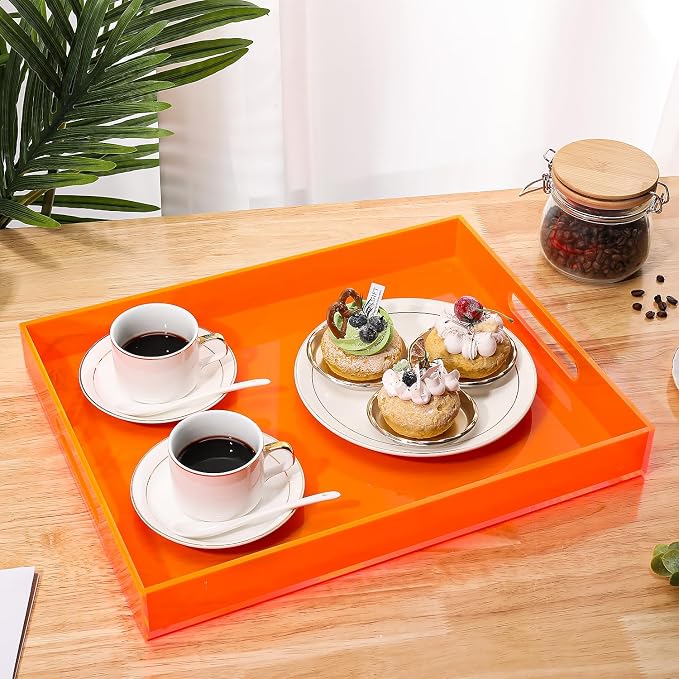 Large Acrylic Tray Ottoman Coffee Table Tray - Image 5