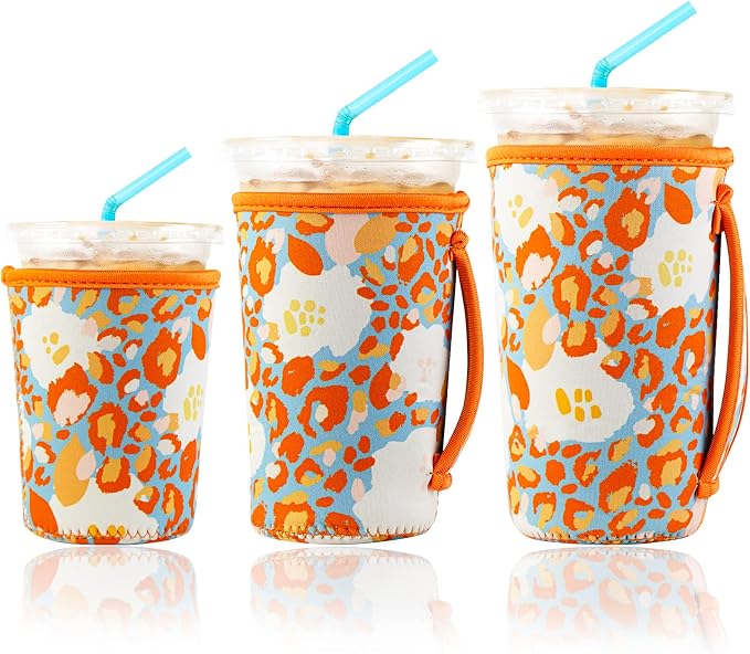 KJQJLY 3 Pack Reusable Iced Coffee Sleeves by KJQJLY
