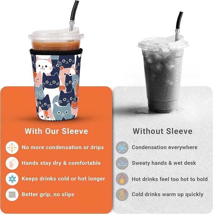 Iced Coffee Sleeve Reusable Small 16-20oz - Image 5