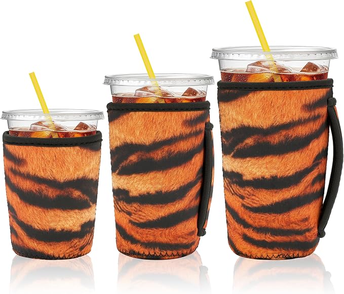 KJQJLY 3 Pack Reusable Iced Coffee Sleeves by KJQJLY