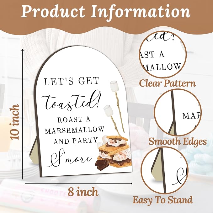 S'more Bar Signs, S'more Station Welcome Wooden Sign, Smores Bar Wedding Party - Image 2