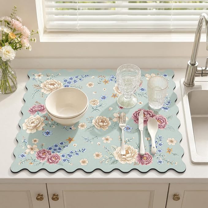 Dish Drying Mat for Kitchen Counter, Coffee Mat for Coffee Bar, Heat Resistant by Unknown