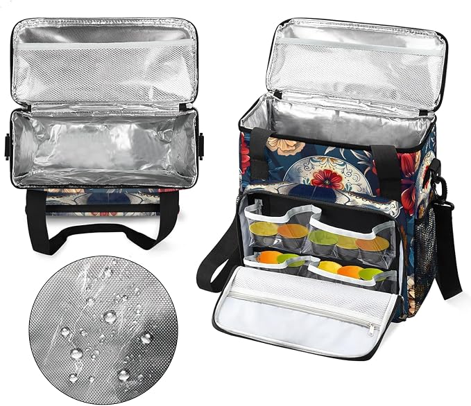 Sugar Skull Skeleton Head Day Of The Dead Coffee Maker Carring Bag, Large - Image 3
