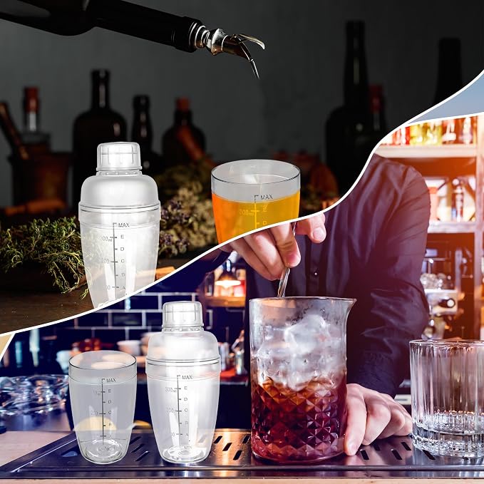 15 Pcs Plastic Cocktail Shaker 350ML/ 12 OZ Clear Plastic Hand Drink Mixer - Image 3