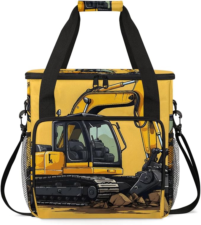 Construction Excavator Bulldozer Construction Vehicle Coffee Maker Carring Bag by Home