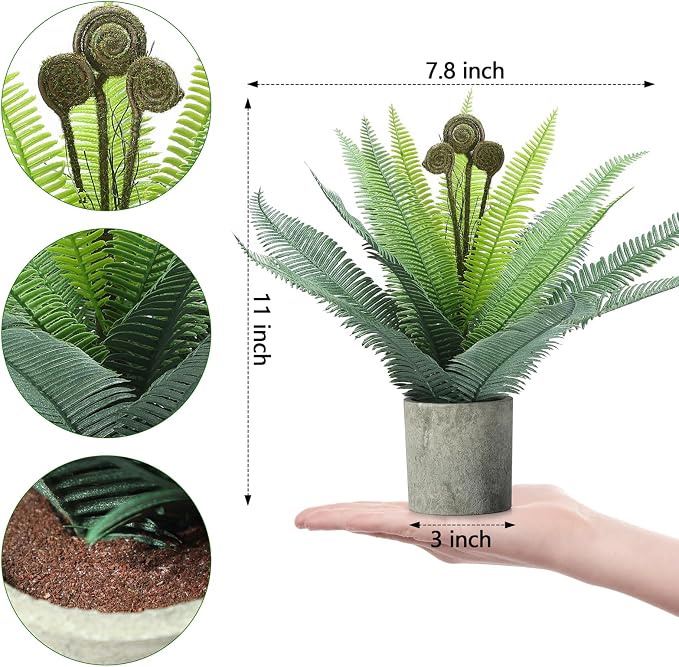 FAVOWREATH 2 Pack Small Fake Plants Potted Artificial Plants Indoor - Image 2