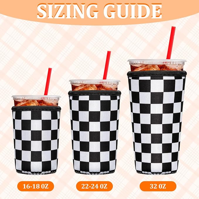 3 Pack Reusable Insulated Neoprene Iced Coffee Cup Sleeve Beverage Holder - Image 2
