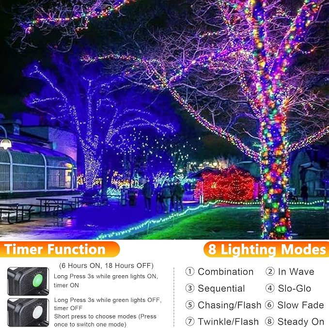 Joomer Fairy String Lights 33FT 100 LEDs Plug in Fairy Lights Indoor Copper - Image 2