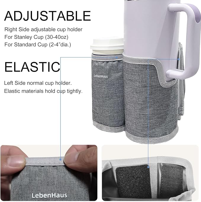 2 in 1 Luggage Cup Holder for Suitcase Airplane Cup Holder for Tray Table Drink - Image 4