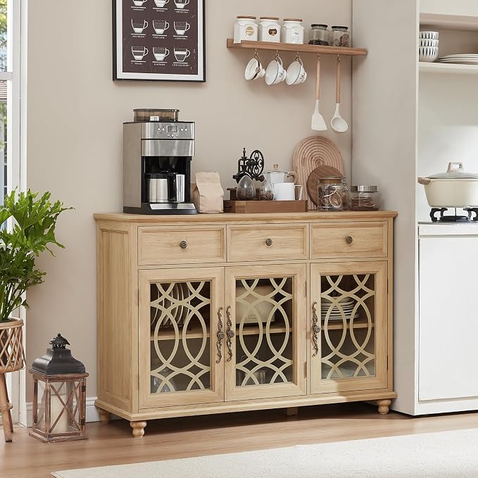 Joaxswe Farmhouse Sideboard Buffet Cabinet Set of 2 - Image 6
