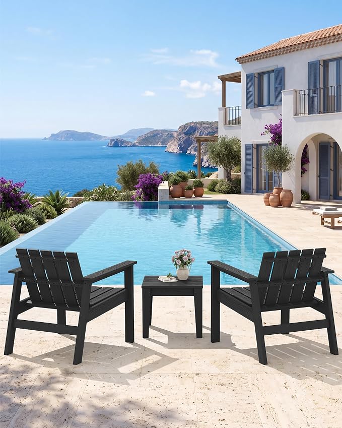 SERWALL Adirondack Chair Set, Includes Adirondack Chairs Set of 2 and 1 Piece - Image 3