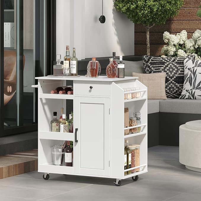 MAHANCRIS Kitchen Island with Power Outlet, Kitchen Storage Island with Drawer - Image 5