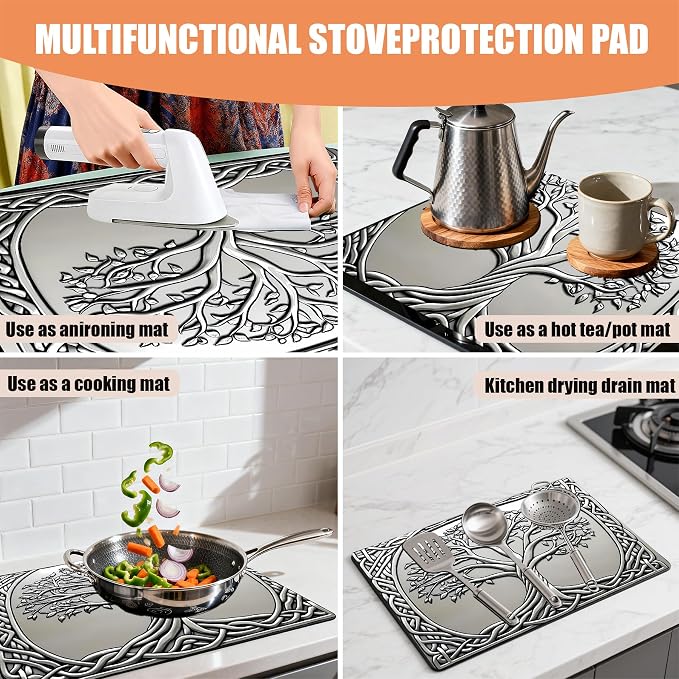 28"x20" Anti-Slip Electric Stove Top Cover Square-Tree Foldable Heat-Resistant - Image 3