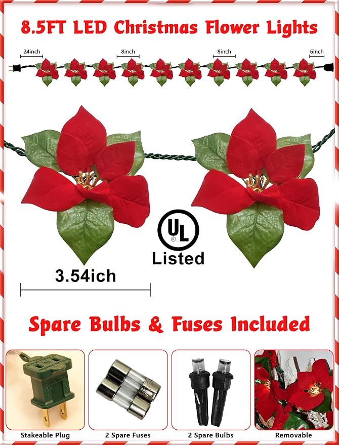 SUNSGNE 8.5FT LED Flower String Lights - Image 2