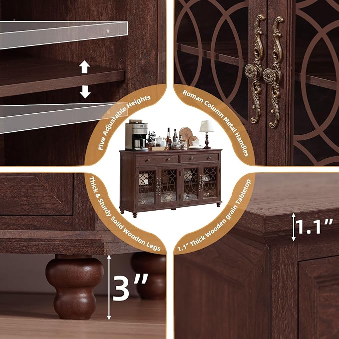 Joaxswe Large Sideboard Buffet Cabinet - Image 6