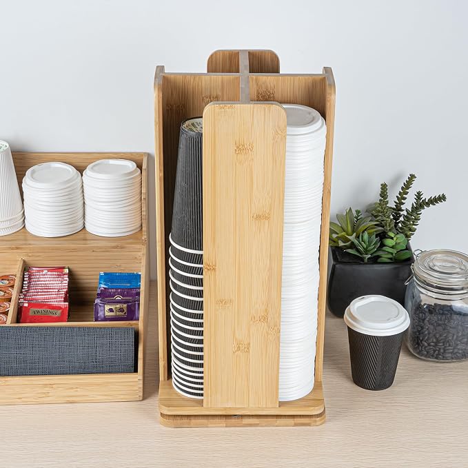 Restaurantware Restpresso 9 x 18 Inch Coffee Cup and Lid Organizer 1 Revolving - Image 4