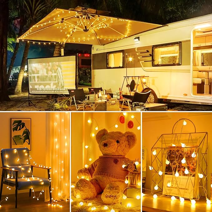 Minetom Battery Operated String Lights, 21FT 60 LED Globe Fairy Lights - Image 4