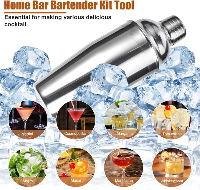 Cocktail Shaker Set, 12 Piece 25oz Bartender Kit - Image 7