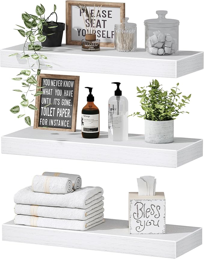 QEEIG Floating Shelves for Wall Bathroom Shelf Bedroom Kitchen Living Room by QEEIG
