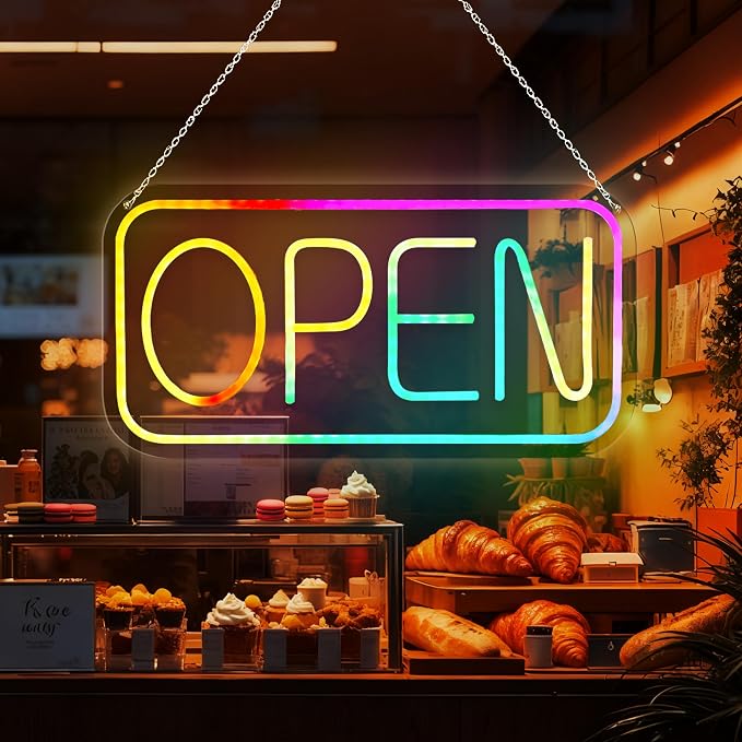 Open Signs for Business, 16.5"x 9" Dimmable Led Neon Open Sign Ultra Bright by Unknown
