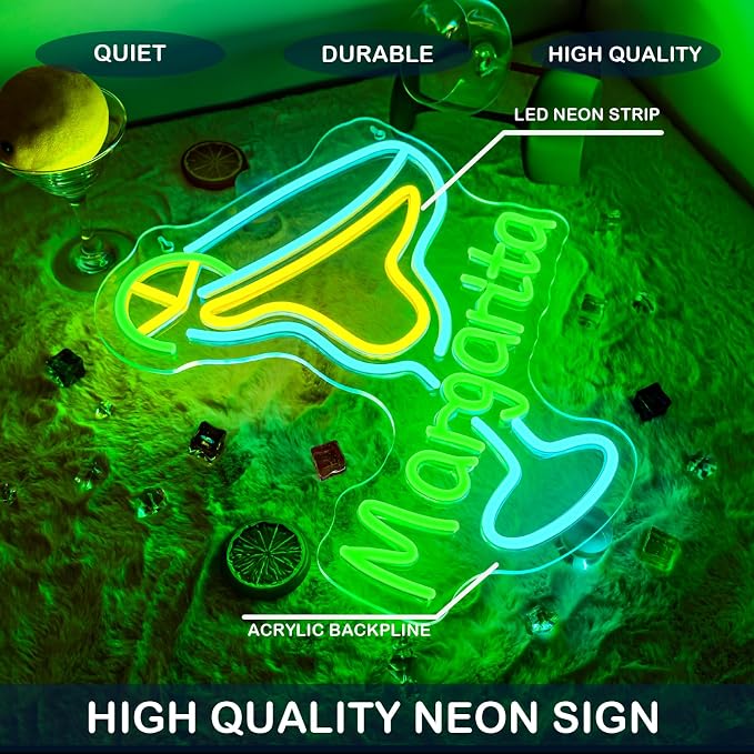 Margarita Neon Sign Tropical Light LED Wall Decor - Image 2