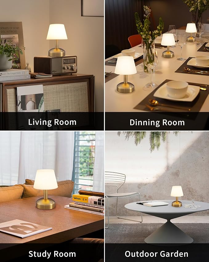 KDG Modern Cordless Small Table Lamps, Portable LED Dimmable Desk Lamp - Image 6