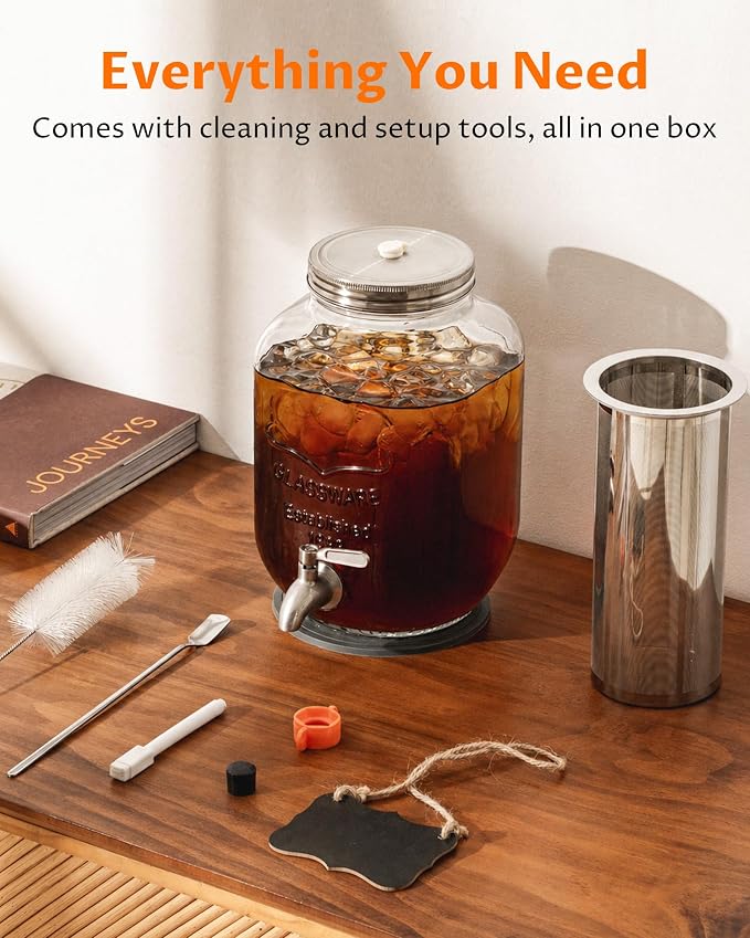 1 Gallon Cold Brew Coffee Maker – Heavy Duty Glass Iced Coffee Maker - Image 7