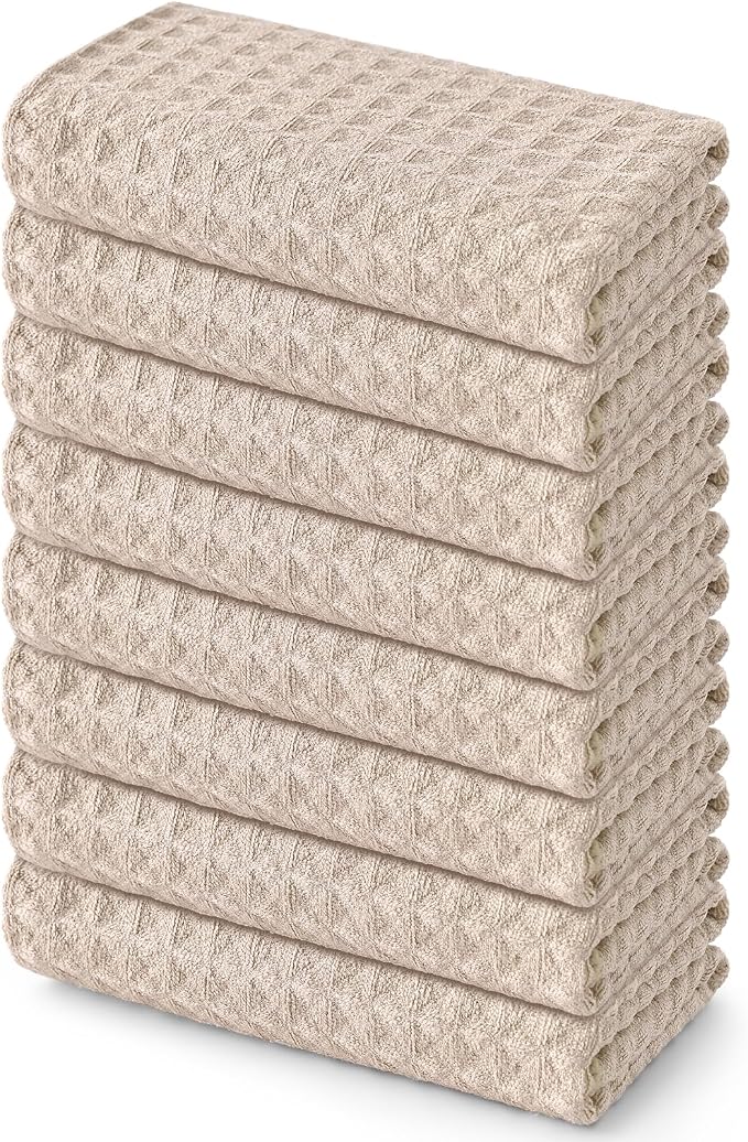 Homaxy Microfiber Waffle Weave Kitchen Towels, 16 x 28 Inch Ultra Absorbent and by Homaxy