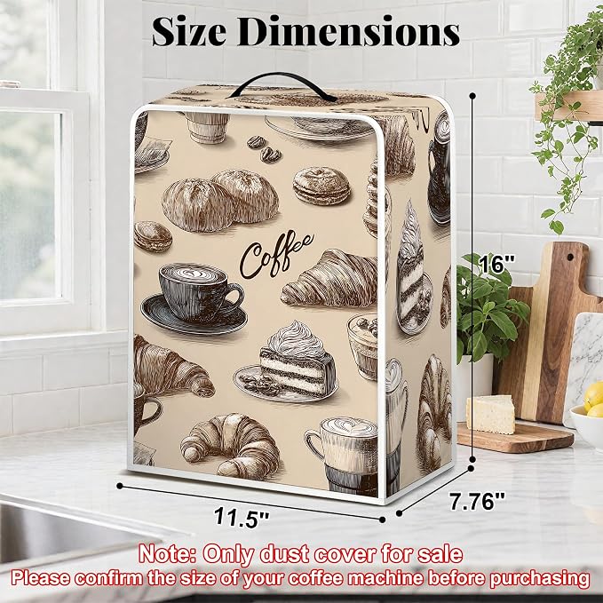 BVBOX Coffee Maker Cover, Durable Dustproof Lightweight Polyester Cotton Blend - Image 2