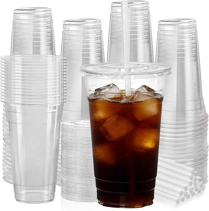 100 Pack 24 oz Clear Plastic Cups by NewCupNewLife-cundao