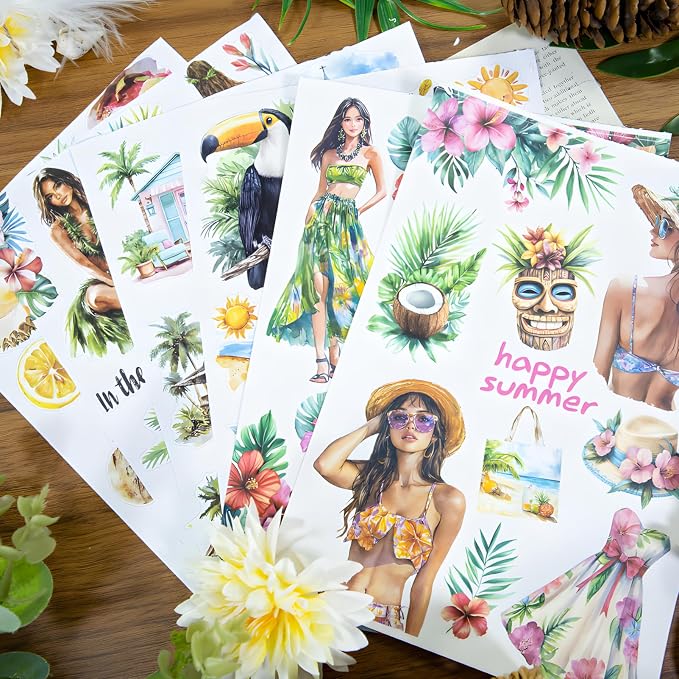 Snycler Hello Summer Theme Sticker Scrapbooking Supplies - Image 4