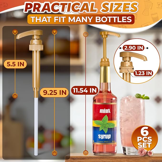 6 Pcs Coffee Syrup Pump Dispenser - Image 4