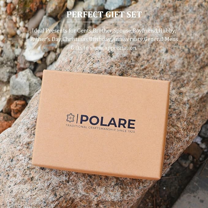 Polare Napa Leather Pilot Wallet Passport Holder RFID Blocking Tri-fold Travel - Image 5