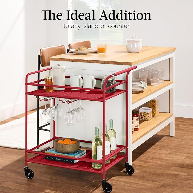 Best Choice Products Rolling Bar Cart, Mobile Home Bar Serving Cart, Serving - Image 6