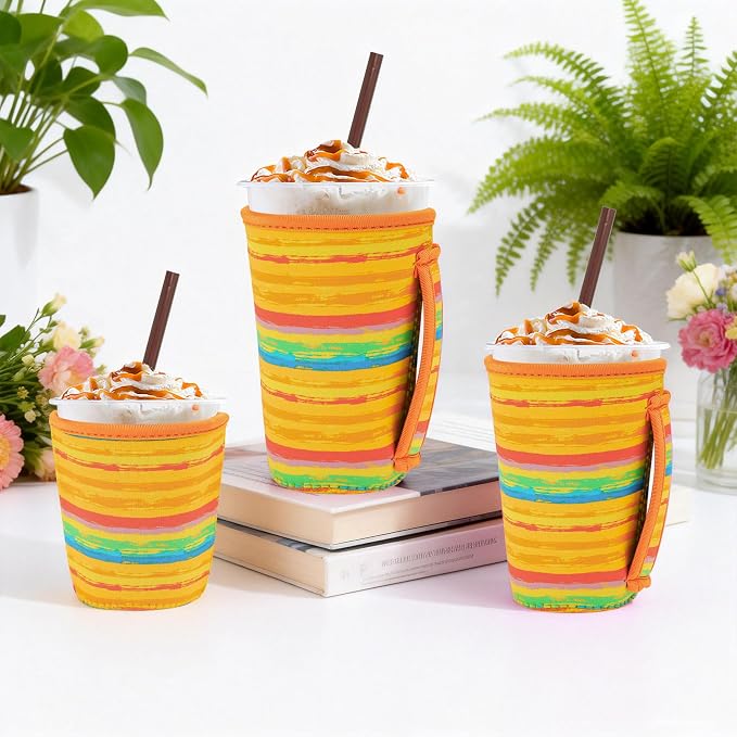 3Pk Reusable Iced Coffee Sleeves, Floral Fits 16-32oz Hot/Cold | iced coffee - Image 5