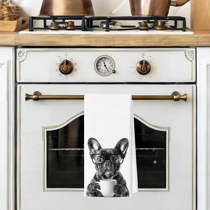 Funny French Bulldog Kitchen Towels, Dog Kitchen Accessories, Dog Chef Gifts - Image 2