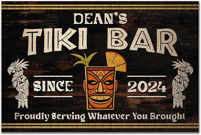 THUYPT Personalized Tiki Bar Mat, Dish Drying Mat by Handmade