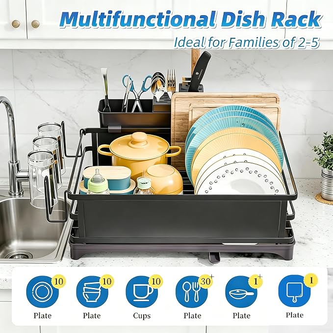 Simple Trending Dish Drying Rack, Space-Saving Large Dish Rack - Image 3
