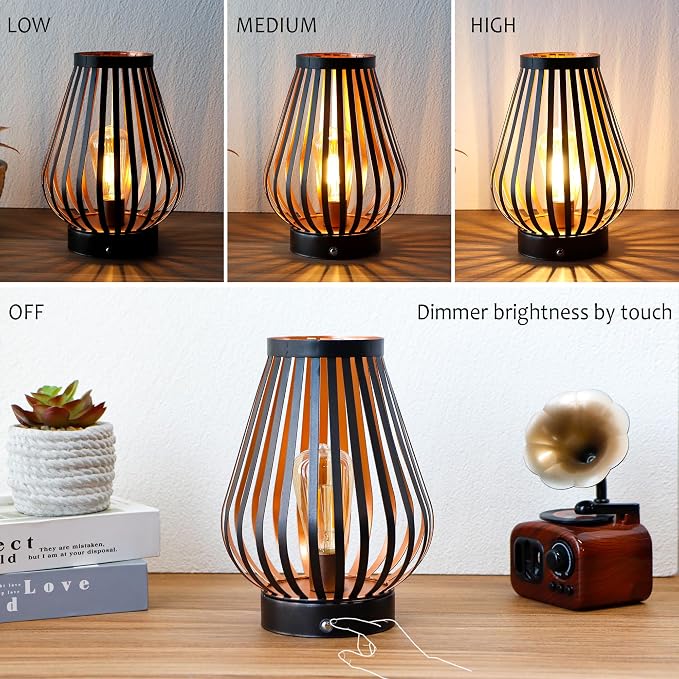 JHY DESIGN Set of 2 Dimmable Touch Bedside Table Lamp 8.5''H Rechargeable - Image 4