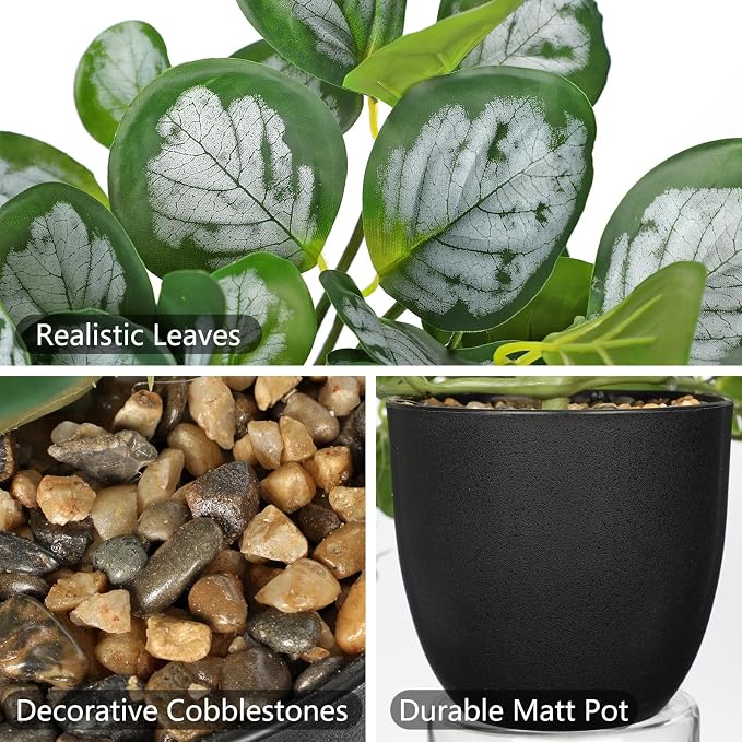 Briful Fake Plants in Black Pot - Image 3