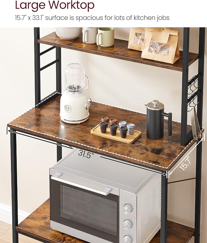 VASAGLE Coffee Bar, 31.5 Inches Baker's Rack - Image 6