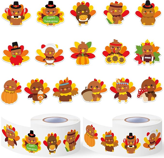 Haooryx Thanksgiving Turkey Sticker Roll by Haooryx