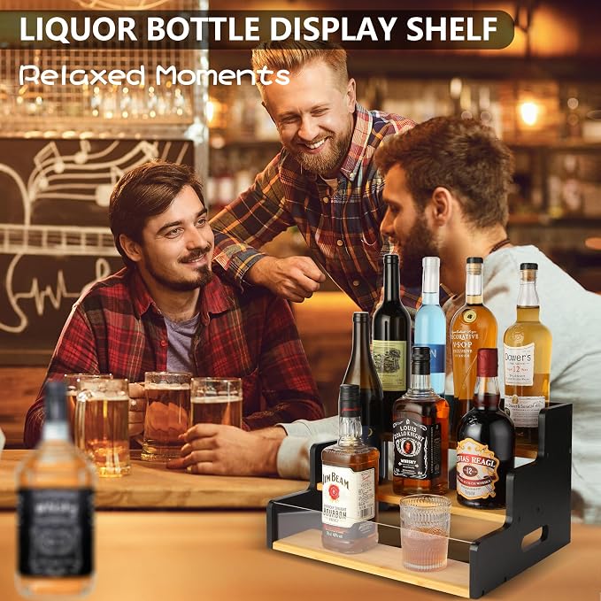 Liquor Bottle Display Shelf, 3 Step Countertop Liquor Wine Rack, Coffee Bar - Image 7